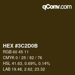 カラーコード: HEX #3C2D0B | qconv.com