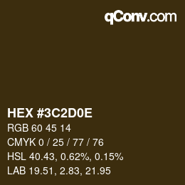 Color code: HEX #3C2D0E | qconv.com