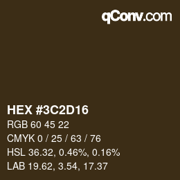 Color code: HEX #3C2D16 | qconv.com