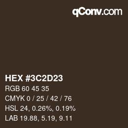 Color code: HEX #3C2D23 | qconv.com
