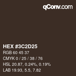 Color code: HEX #3C2D25 | qconv.com