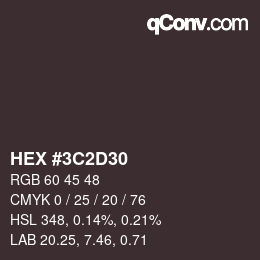 Color code: HEX #3C2D30 | qconv.com