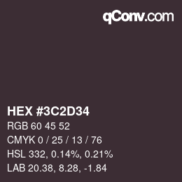 カラーコード: HEX #3C2D34 | qconv.com
