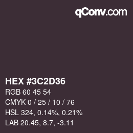 Color code: HEX #3C2D36 | qconv.com