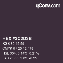 Código de color: HEX #3C2D3B | qconv.com