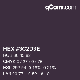 Color code: HEX #3C2D3E | qconv.com