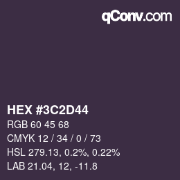 Color code: HEX #3C2D44 | qconv.com