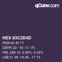 Código de color: HEX #3C2D4D | qconv.com