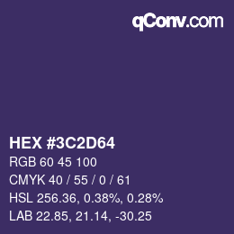 Color code: HEX #3C2D64 | qconv.com