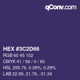 Color code: HEX #3C2D66 | qconv.com