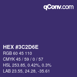 カラーコード: HEX #3C2D6E | qconv.com