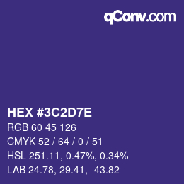 Código de color: HEX #3C2D7E | qconv.com