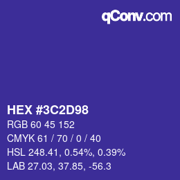 Color code: HEX #3C2D98 | qconv.com