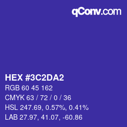 カラーコード: HEX #3C2DA2 | qconv.com