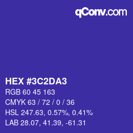 Color code: HEX #3C2DA3 | qconv.com