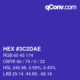 Color code: HEX #3C2DAE | qconv.com