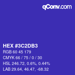 Color code: HEX #3C2DB3 | qconv.com