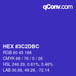 Color code: HEX #3C2DBC | qconv.com