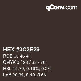 Código de color: HEX #3C2E29 | qconv.com