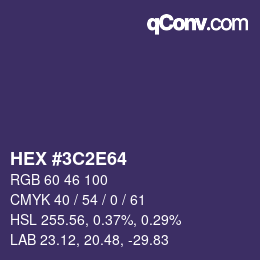 Color code: HEX #3C2E64 | qconv.com