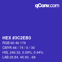 Color code: HEX #3C2EB3 | qconv.com