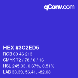 カラーコード: HEX #3C2ED5 | qconv.com