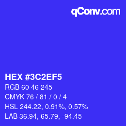 Color code: HEX #3C2EF5 | qconv.com