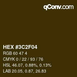 Color code: HEX #3C2F04 | qconv.com