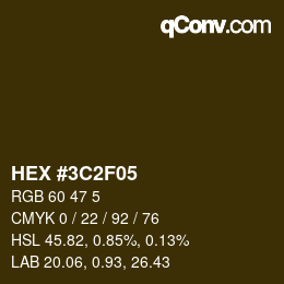 Color code: HEX #3C2F05 | qconv.com