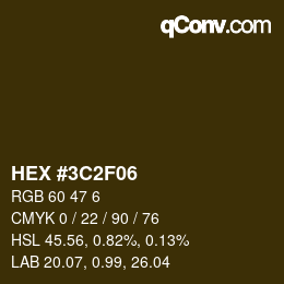 Color code: HEX #3C2F06 | qconv.com