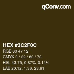 Color code: HEX #3C2F0C | qconv.com