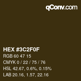 Color code: HEX #3C2F0F | qconv.com