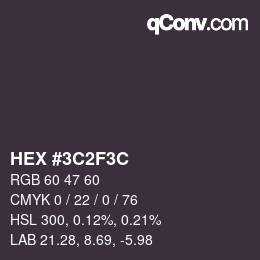 Color code: HEX #3C2F3C | qconv.com