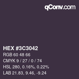 Color code: HEX #3C3042 | qconv.com