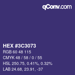 Color code: HEX #3C3073 | qconv.com