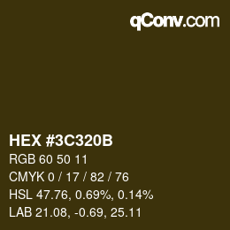 Color code: HEX #3C320B | qconv.com