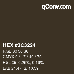 Color code: HEX #3C3224 | qconv.com