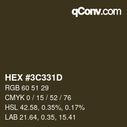 Color code: HEX #3C331D | qconv.com