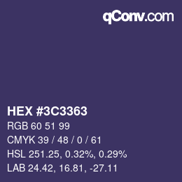 Color code: HEX #3C3363 | qconv.com