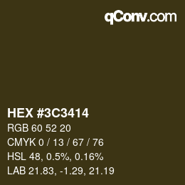 Color code: HEX #3C3414 | qconv.com