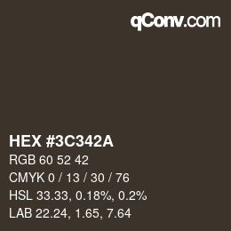Color code: HEX #3C342A | qconv.com