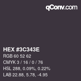 Código de color: HEX #3C343E | qconv.com