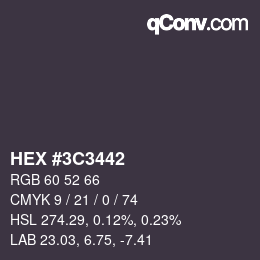 Color code: HEX #3C3442 | qconv.com