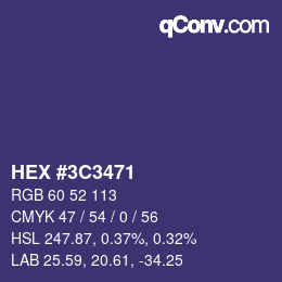Color code: HEX #3C3471 | qconv.com
