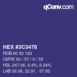 Color code: HEX #3C3478 | qconv.com