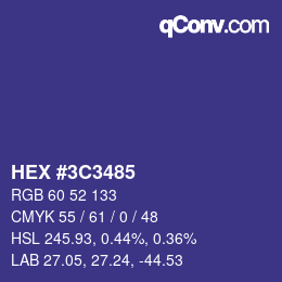 カラーコード: HEX #3C3485 | qconv.com
