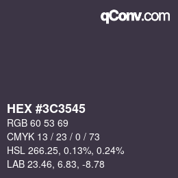 Color code: HEX #3C3545 | qconv.com