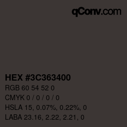Color code: HEX #3C363400 | qconv.com