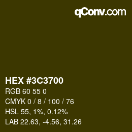 Color code: HEX #3C3700 | qconv.com