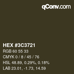 Color code: HEX #3C3721 | qconv.com